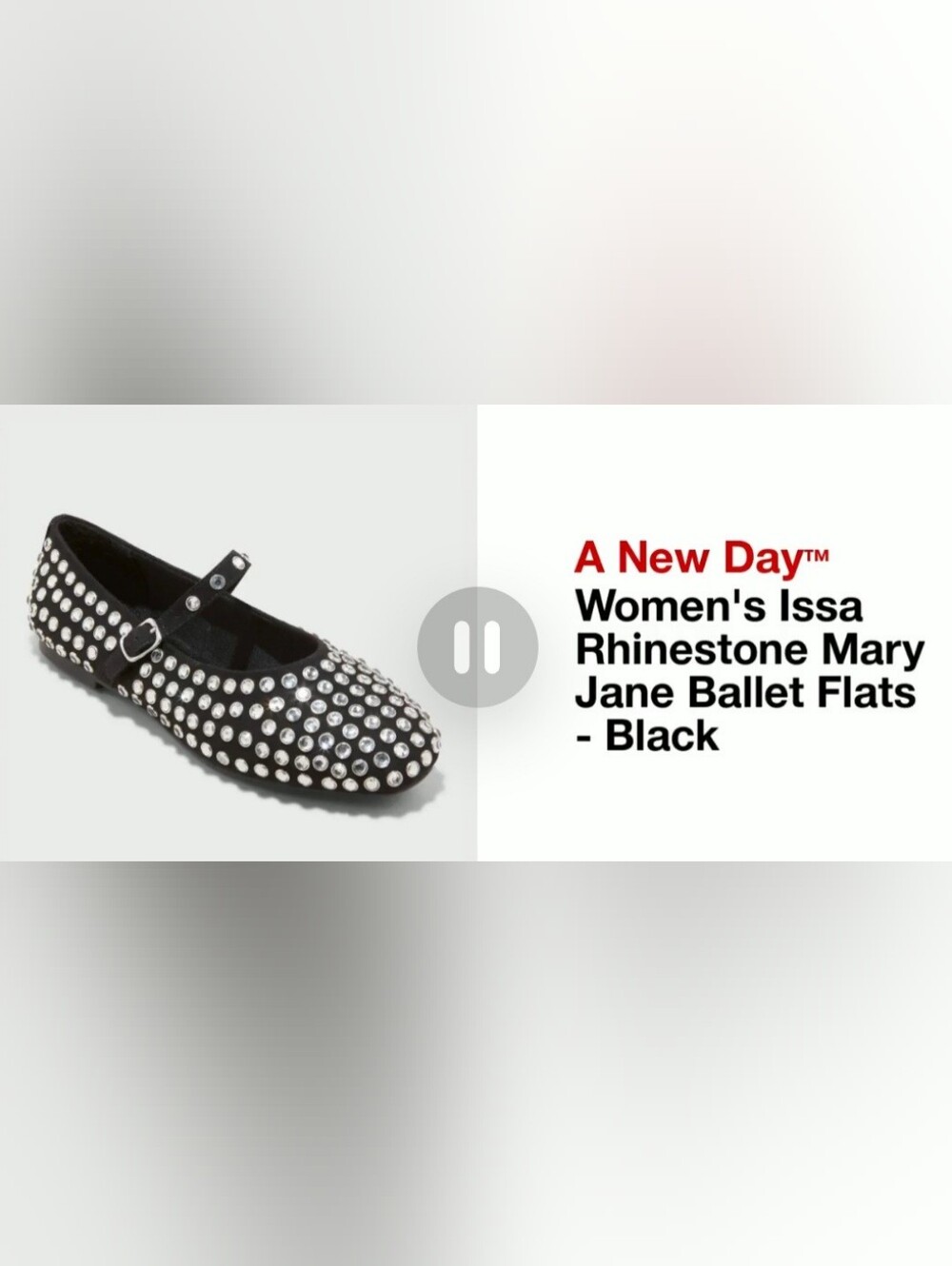 Women's Issa Rhinestone Mary Jane Ballet Flats - A New Day Size 6 & 8 - Picture 6 of 16